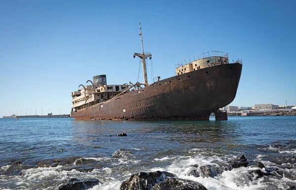 Naufrage Arrecife Lanzarote Espagne Coulé Nombreuses Années — Photo
