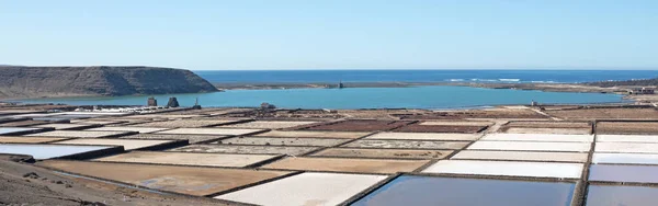 Saltverk Lanzarote Salinas Janubio Kanarieöarna Spanien — Stockfoto