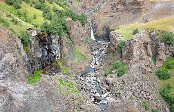 Aguas Abajo Hengifoss Islandia Naturaleza Bruto Mejor Momento —  Fotos de Stock