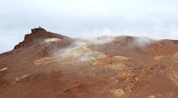 Parní Fumarole Geotermální Oblasti Hverir Namafjall Severním Islandu — Stock fotografie