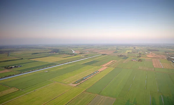 Hollanda Nın Kuzey Illerinden Biri Olan Friesland Tarım Arazisi Yukarıdan — Stok fotoğraf