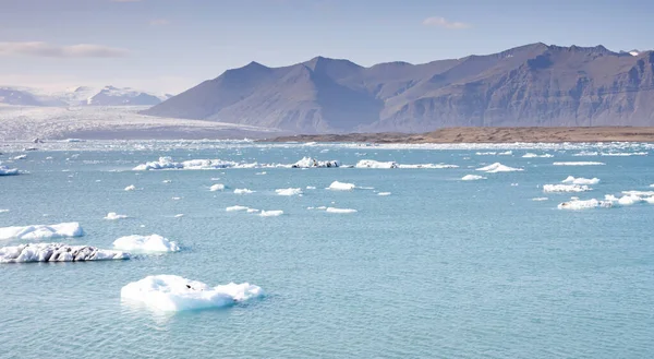 Jokulsarlon Maior Lagoa Glaciar Lago Sudeste Islândia Frente Glaciar Breidamerkurjokull — Fotografia de Stock
