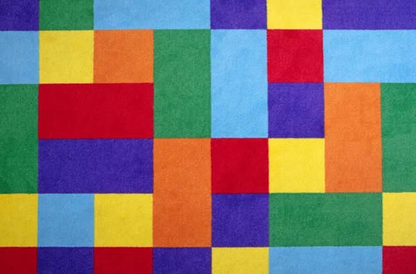 Tapete Colorido Brilhante Chão Usado Ligeiramente Sujo — Fotografia de Stock