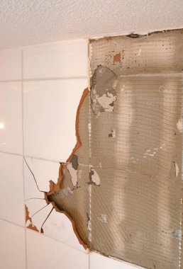 Seramik fayanslar kırılıyor, tadilat yapılıyor, bakım yapılıyor.