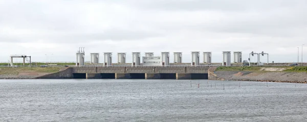 Kornwerderzand Afsluitdijk Нидерландах Отделяя Море Озера — стоковое фото