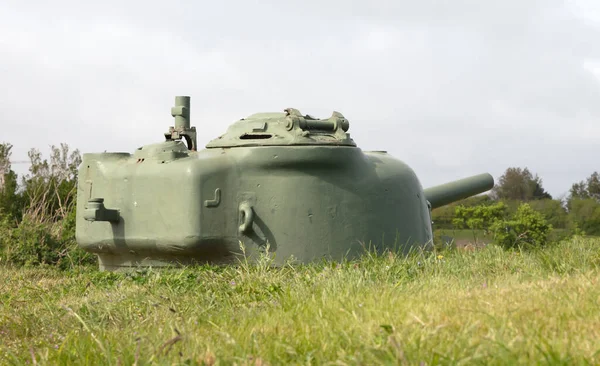 Grävde Sherman Tank Nederländerna Används Det Kalla Kriget — Stockfoto