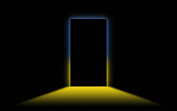 Door Flag Ukraine Shining Isolated Black — Stock Photo, Image