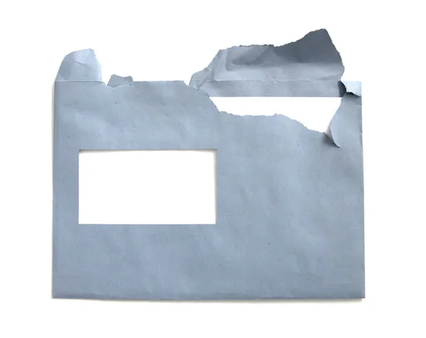 Torn Envelope Paper White Letter Visible Isolated — Fotografia de Stock