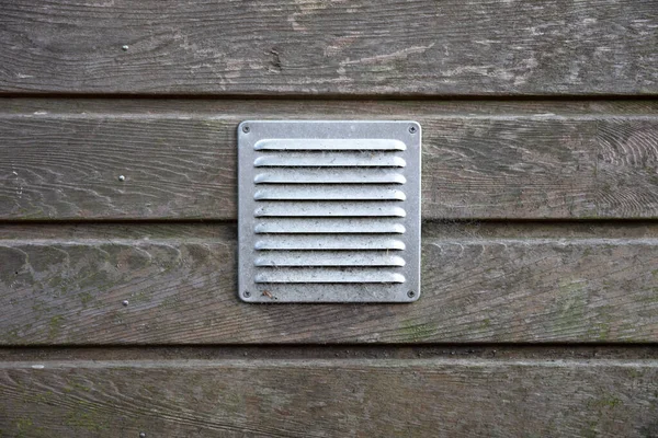 Metal Ventilation Grille Wooden Wall — 스톡 사진