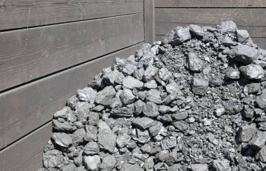 Heap of coal, stacked at a dutch house
