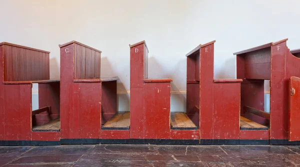Empty Church Pews Lined Simple Form — Photo