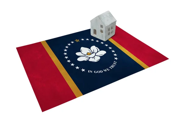 Litet Hus Mississippis Nya Flagga Som Bor Mississippi — Stockfoto