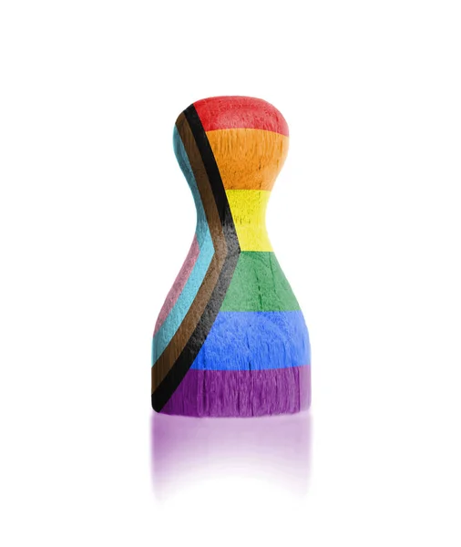 Ізольований Пішак Кольорах Прапора Progress Lgbtq Rainbow Тінню — стокове фото