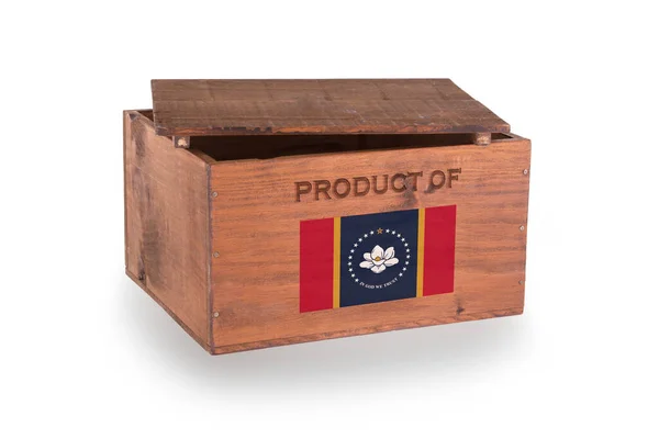 Wooden Box Flag Mississippi Concept Import Export — Stock Photo, Image