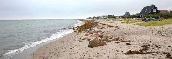 Пляж Посеред Данії Хмарний День — стокове фото