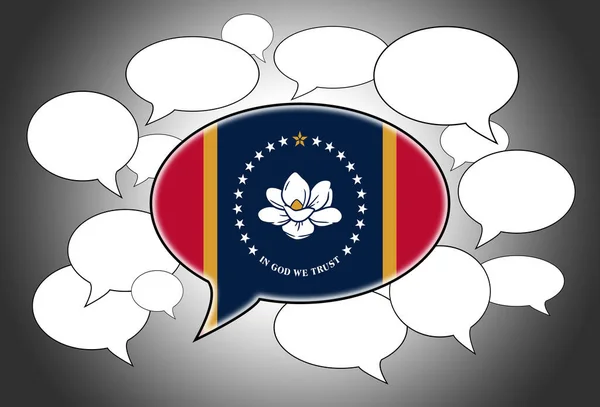 Text Baloon Concept Flag Mississippi — Stock Photo, Image