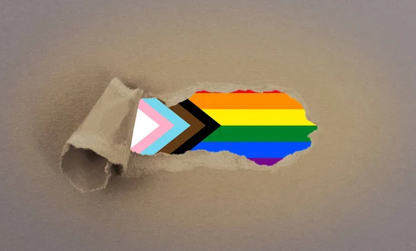 소논문 Progress Lgbtq Rainbow Flag Coming Out — 스톡 사진