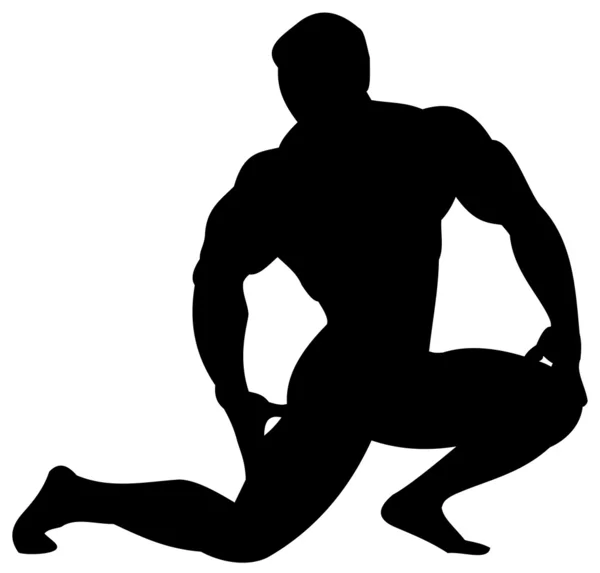 Silhouette bodybuilder — Vettoriale Stock