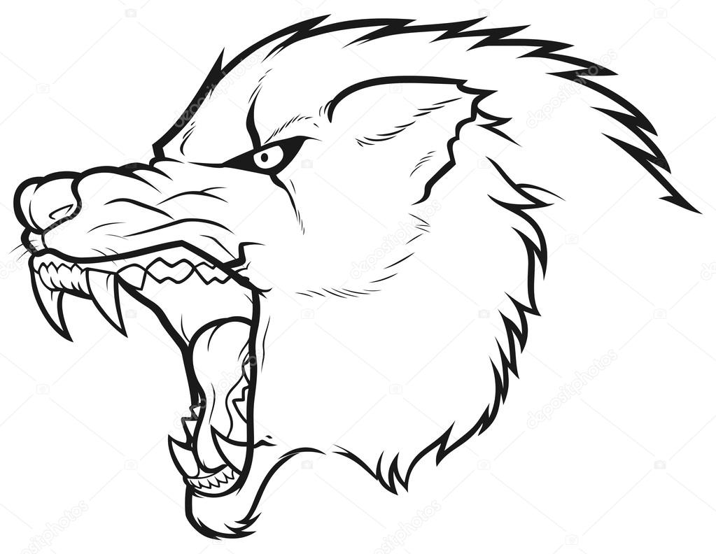 Angry Wolf Lineart Not Free To Use Without Permissionn - Angry Wolf Line  Art, HD Png Download - 1963x2218(#5532391) - PngFind