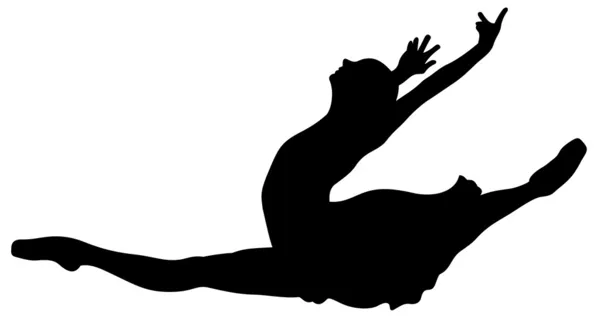 Silhouette di salto del balletto — Vettoriale Stock