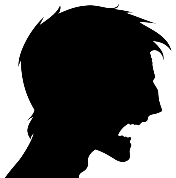 Uomo arrabbiato silhouette — Vettoriale Stock