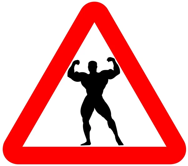 Attenzione bodybuilder segno — Vettoriale Stock