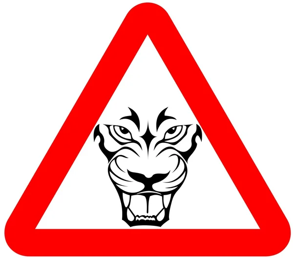 Uwaga znak lwa — Wektor stockowy