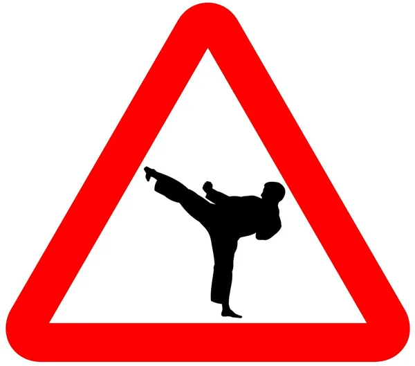 Attention karateka sign — Stock Vector