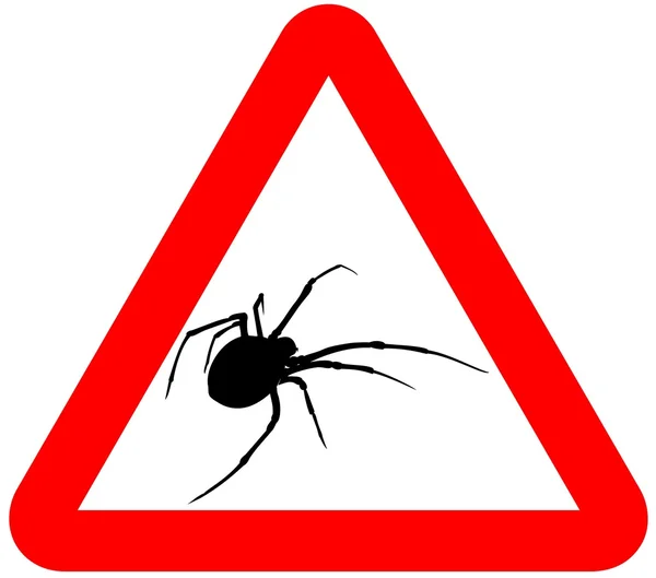 Προσοχή σημάδι αράχνες — Διανυσματικό Αρχείο