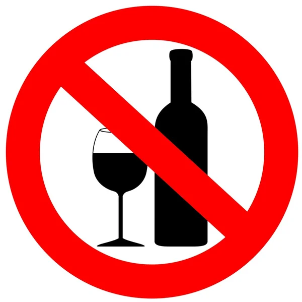 Prohibited alcohol drinking sign — Stock Vector