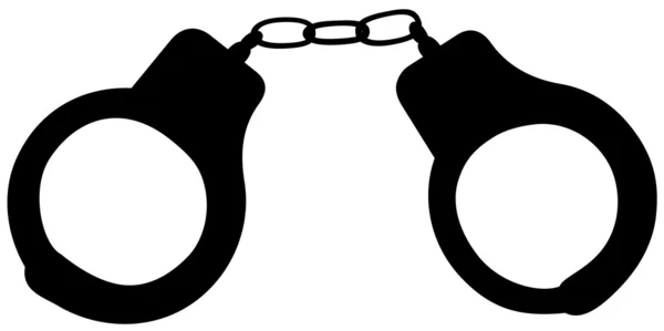 Handcuffs silhouette — Stock Vector