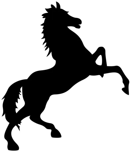 Zwarte paard silhouet — Stockvector
