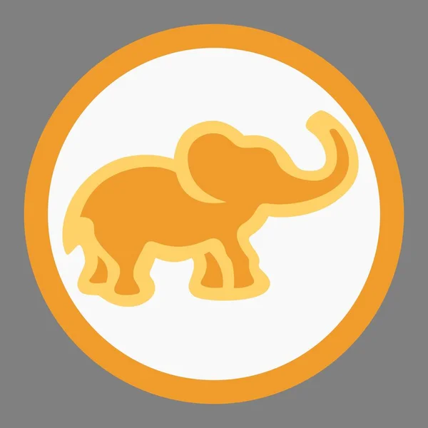 Gouden Olifant Gouden Cirkel Pictogram Vector Illustratie — Stockvector