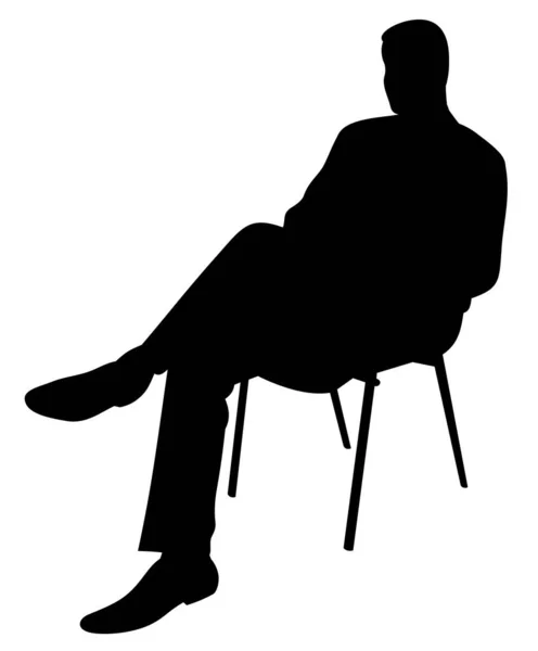 Businessman Sitting Chair Vector Silhouette — Stockvektor