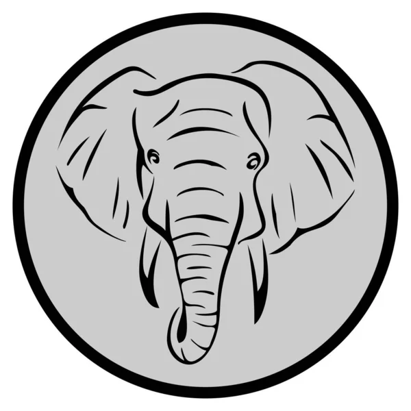 Логотип Слона Круге Знак Векторная Иллюстрация — стоковый вектор