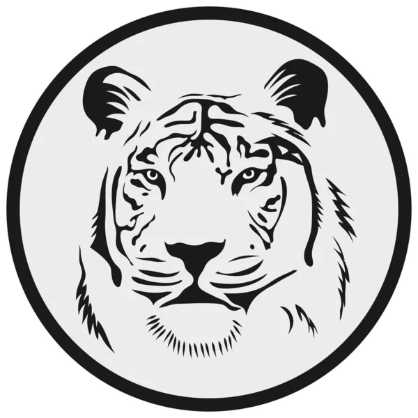 Тигровое Лицо Круге Логотип Знак Вектор — стоковый вектор