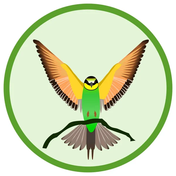 Bird Open Wings Logo Vector Illustration — Stock Vector