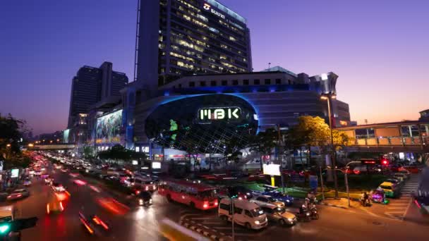 Timelapse - MBK Centro al tramonto - Bangkok — Video Stock