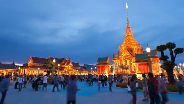 Timelapse - Бангкоку храм на заході сонця — стокове відео