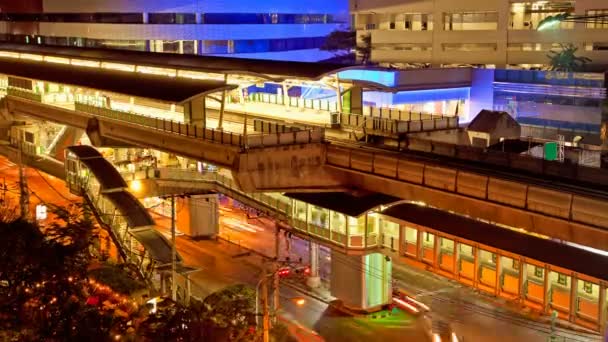 Timelapse - stationen ekkamai bts i bangkok — Stockvideo