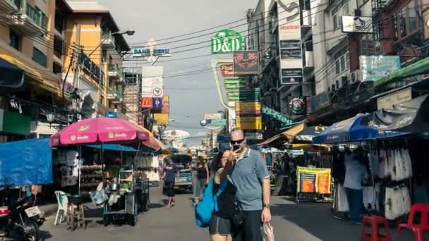 Calle Khaosan bangkok timelapse — Vídeos de Stock