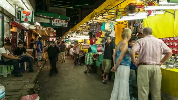 曼谷夜市 timelapse — 图库视频影像