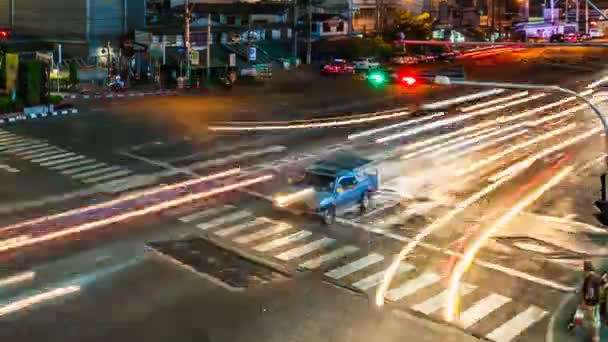 Night Transportation - City Time Lapse — Wideo stockowe