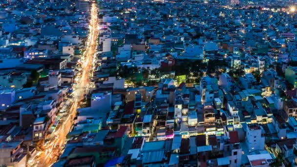 Miasto panoramę - miasta ho chi minh, Wietnam timelapse — Wideo stockowe