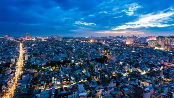 City skyline - ho chi minh-staden, vietnam timelapse — Stockvideo