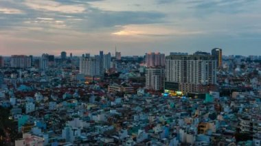 ho chi minh city, vietnam üzerinde günbatımı Timelapse