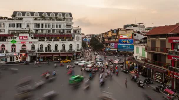 Timelapse tramonto Hanoi - distretto hoan kiem — Video Stock