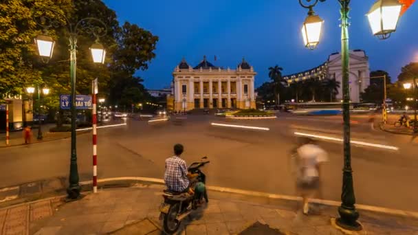 Hanoi Opera House - Tempo de zoom Lapse - Vietnã — Vídeo de Stock