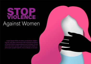 Kadın Şiddeti, örneğin metinler ve mavi kağıt örüntüsünün ortadan kaldırılması için Uluslararası Gün 'den bahsederek kağıt kesme tarzında insan şiddetine yakın çekim.