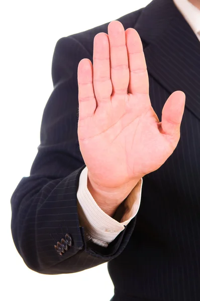 Businessman showing STOP — Stock Photo, Image